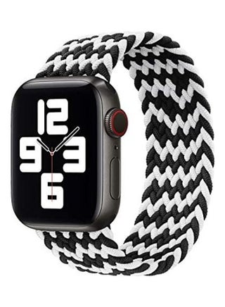 Nylon Braided Solo Loop Replacement Band For Apple Watch Series 6/SE/5/4/3/2/1 42-44mm White/Black - v1621502784/N47559523A_1