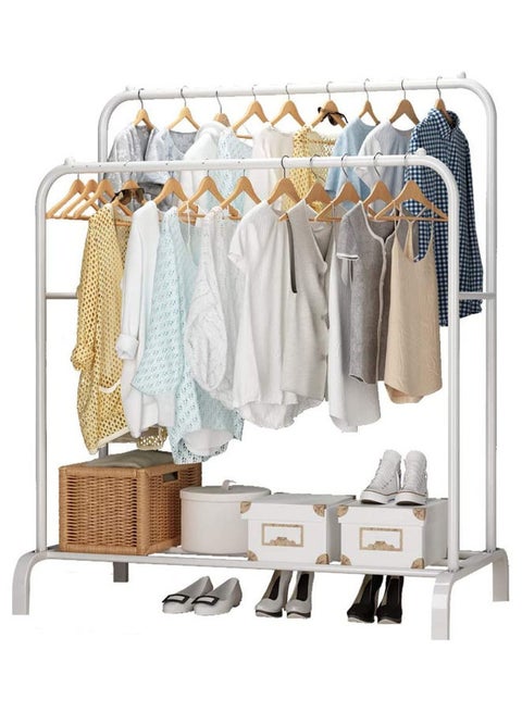 Clothes Organizer And Holder Metal Stand White