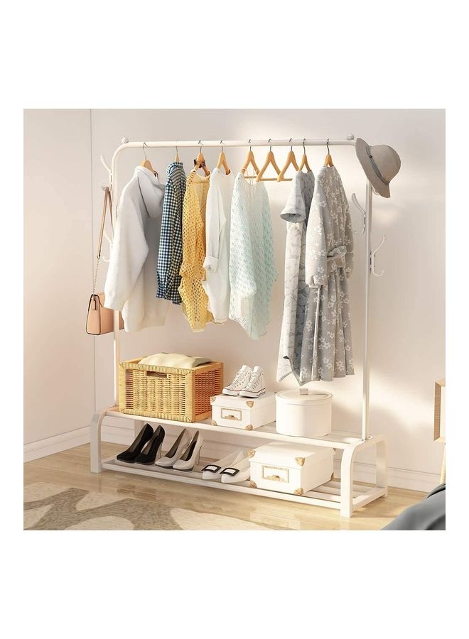 Clothes Organizer And Holder Coated Metal Rack White