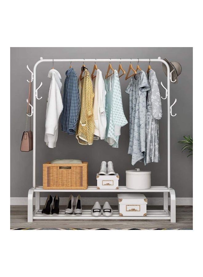 Clothes Organizer And Holder Coated Metal Rack White