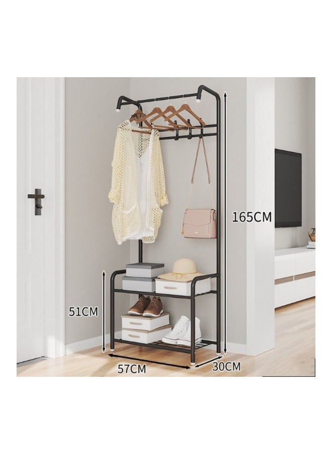 Clothes Garment Rack With Hangers Black