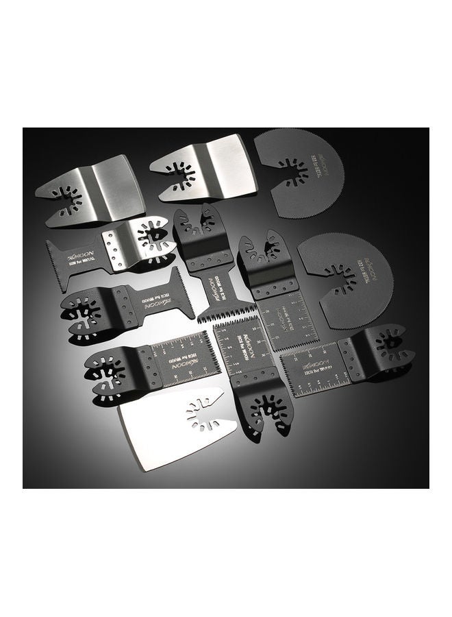 كيه كيه مون شفرات شبكية للمنشار التذبذبي سريعة الإطلاق لقطع الخشب من 12 قطعة أسود/فضي - Image 5