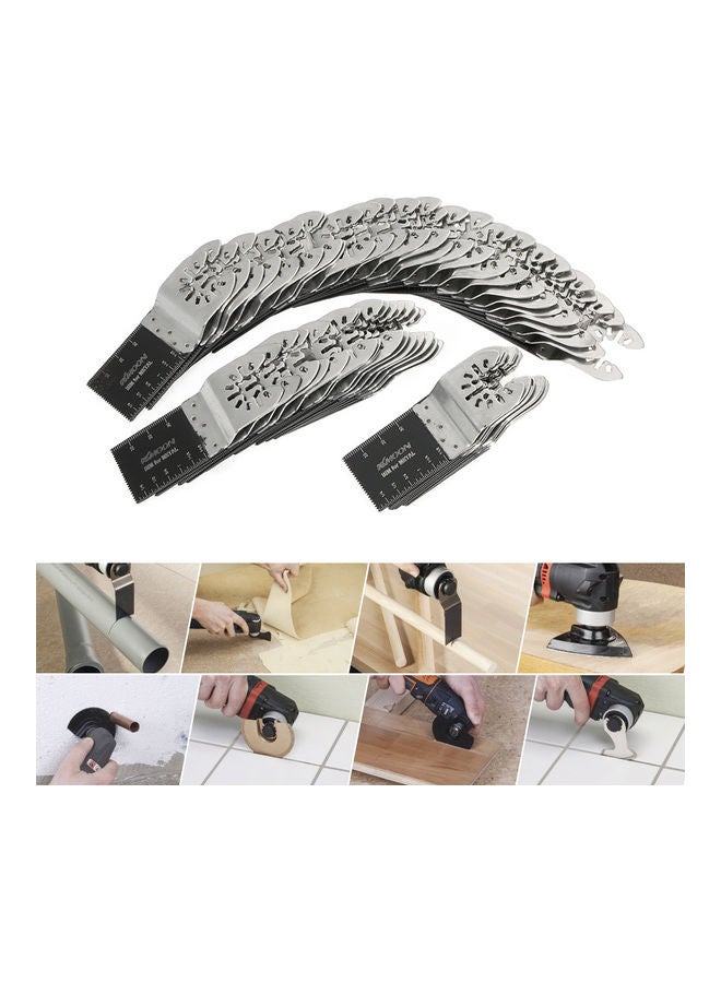 KKmoon 50-Piece Oscillating Saw Web Black/Silver - Image 4