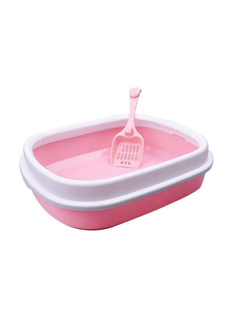 Al Theqa Cat Litter Box Large With Scooper Pink 47x39x13cm
