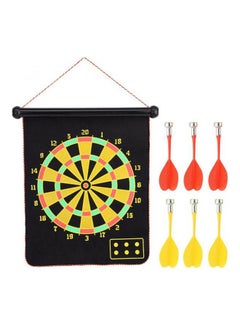 Generic Magnetic Double Sided Dart Board Wall Hanging Dartboard With 6 Safety Darts 15inch  - Image 1