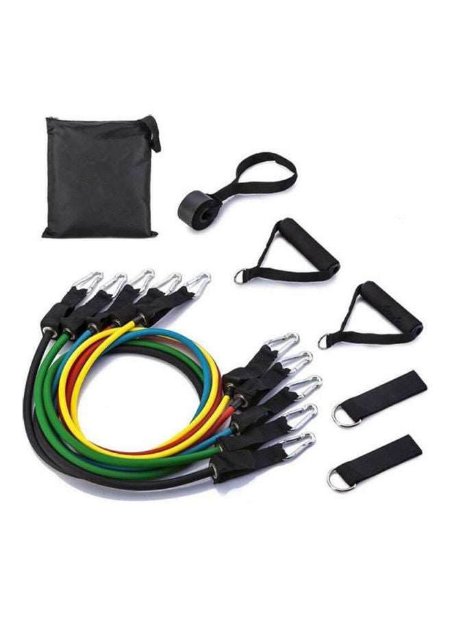 Resistance Band Set 12 Pieces With Exercise Tube Bands Door Anchor Ankle Straps Carry Bag And Instruction Booklet  Bonus Ebook And Online Workout Videos - Image 1