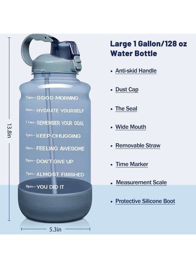 XiuWoo Motivational Time Marker Water Bottle With Straw  - Image 1
