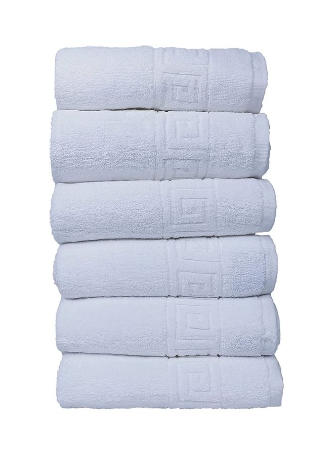 6-Piece Cotton Bath Towel Set White 70x140cm - Image 1