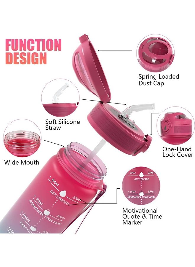 XiuWoo Water Bottle With Motivational Time Marker - Image 2