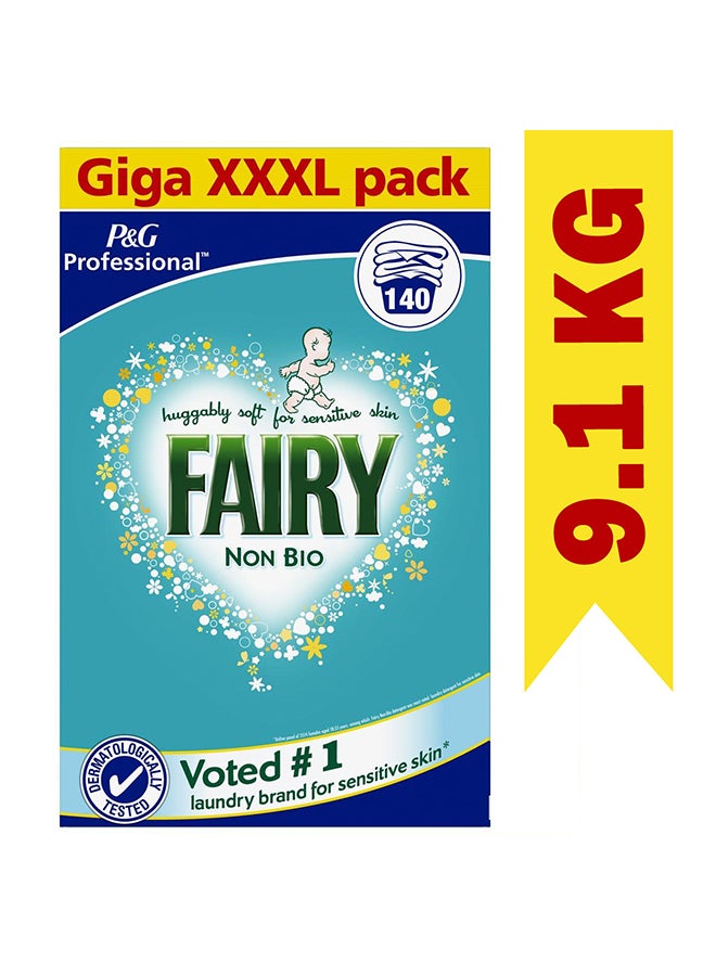 Fairy Non Bio Laundry detergent washing powder giga pack, 140 washes Blue 9.1kg  - Image 1