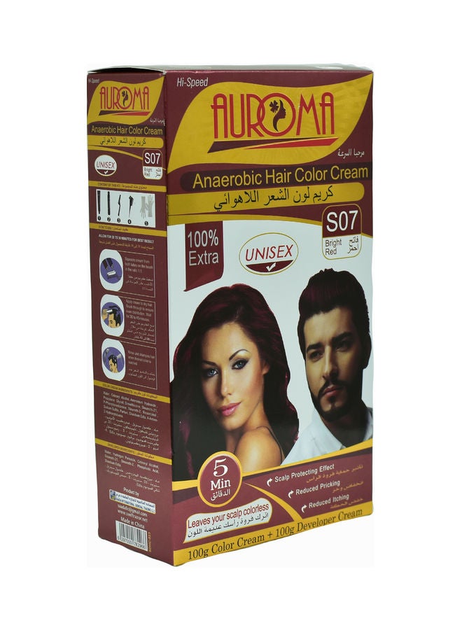 AUROMA Anaerobic Hair Colour Cream With Brush Bright Red 200ml  - Image 1