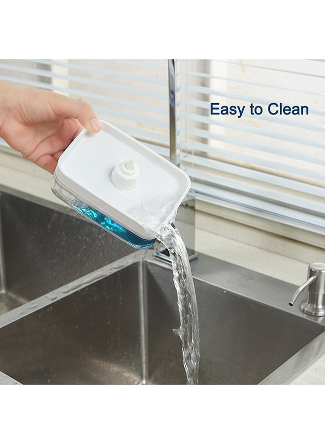 Click N Pick Soap Dispenser with Sponge Holder For Kitchen White - Image 4
