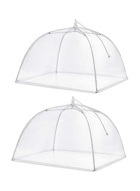 2-Piece Mesh Food Covers White 42x42cm
