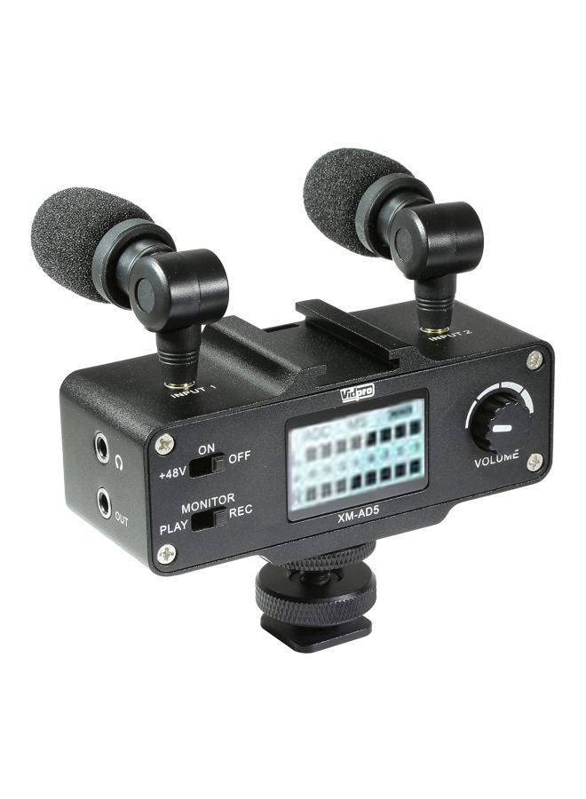VidPro - Pre Amp Smart Mixer With Dual Condenser Microphone B01BAUG3YA Black/Grey - Image 1