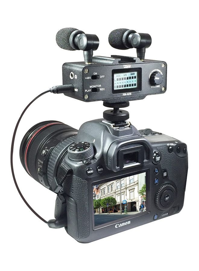 VidPro - Pre Amp Smart Mixer With Dual Condenser Microphone B01BAUG3YA Black/Grey - Image 1