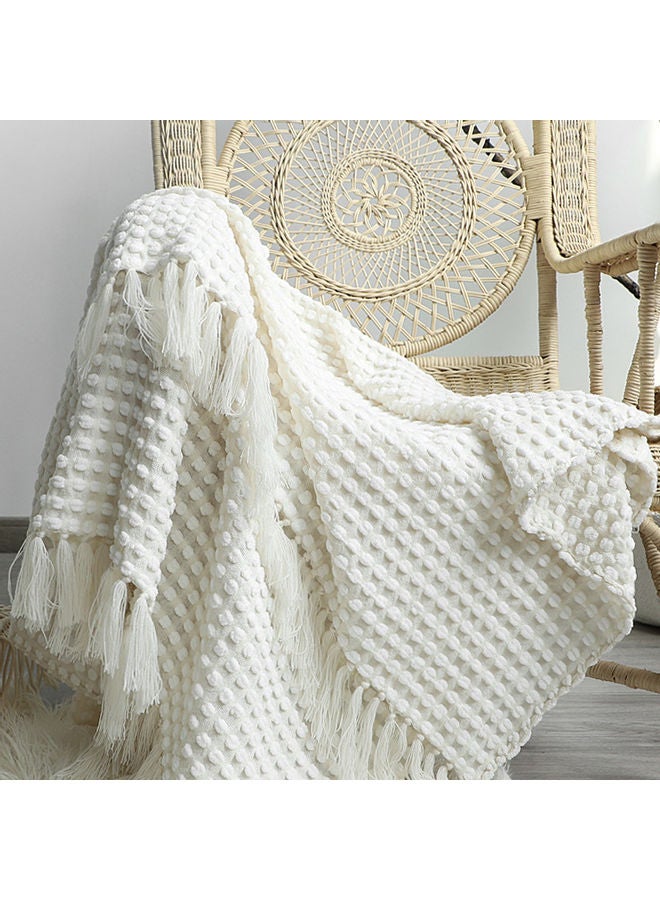 Chenille Knitted Shawl Blanket Fabric White 127x170cm - v1621510960/N47561563A_2