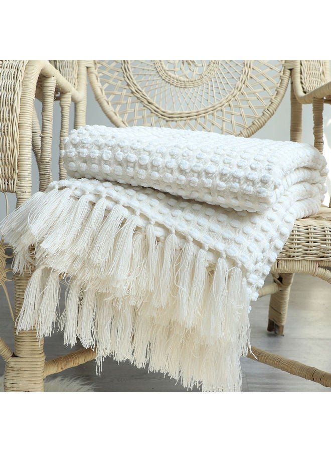 Chenille Knitted Shawl Blanket Fabric White 127x170cm - v1621510960/N47561563A_3