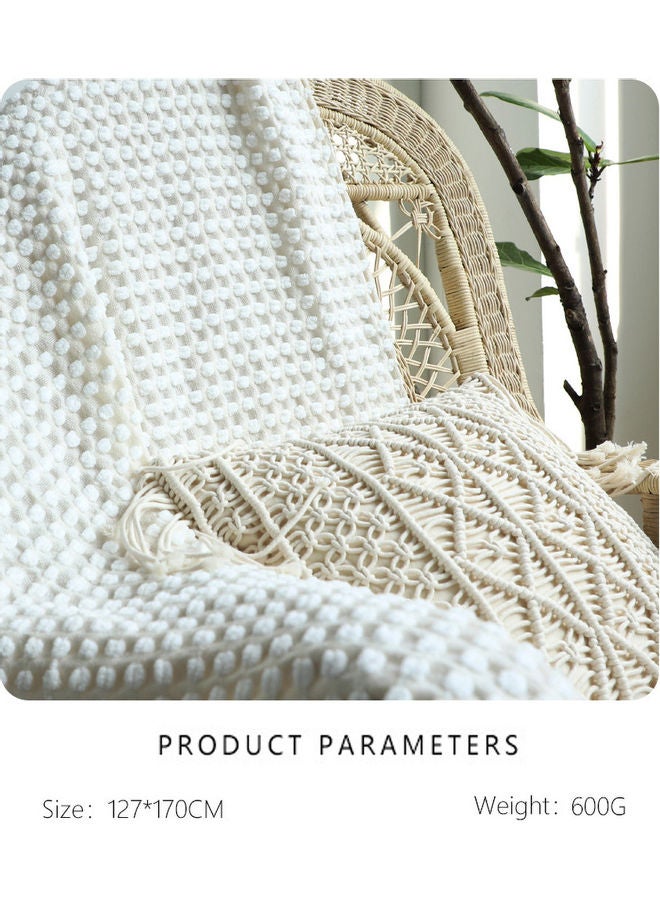 Chenille Knitted Shawl Blanket Fabric White 127x170cm - v1621510960/N47561563A_6