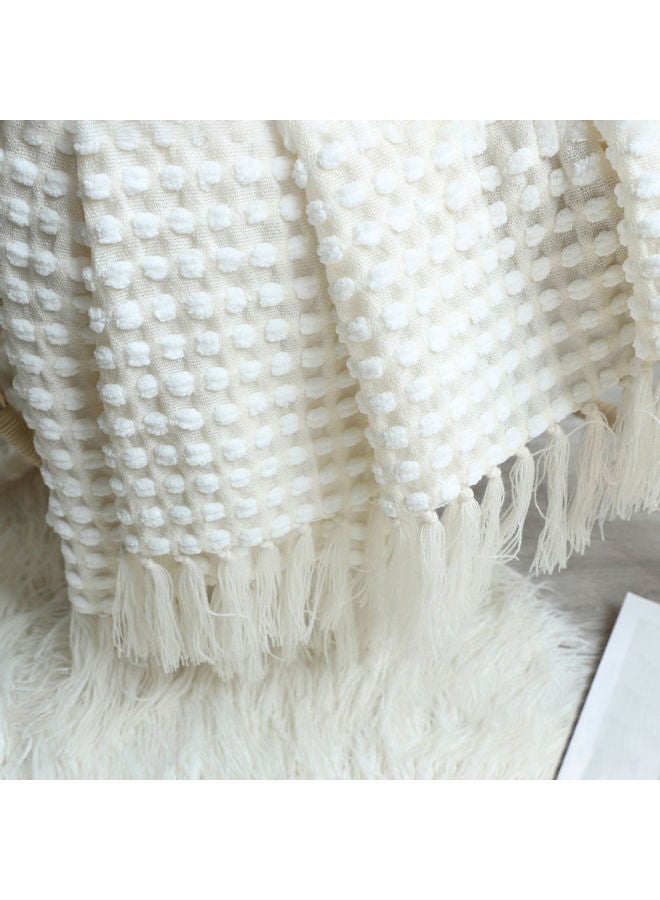 Chenille Knitted Shawl Blanket Fabric White 127x170cm - v1621510960/N47561563A_7