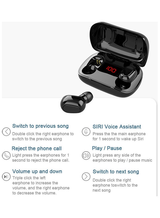 Wireless In-Ear Earbuds Black - Image 4