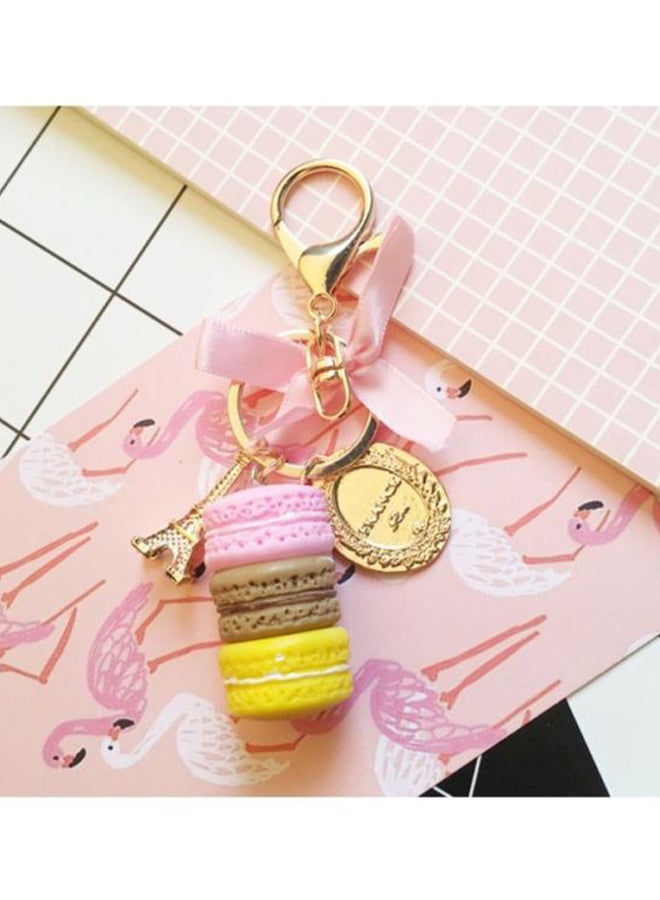 Sharpdo Lovely Macarons Key Chain Tassel Type Ring Bag Car Pendant Pink/Yellow/Gold  - Image 2