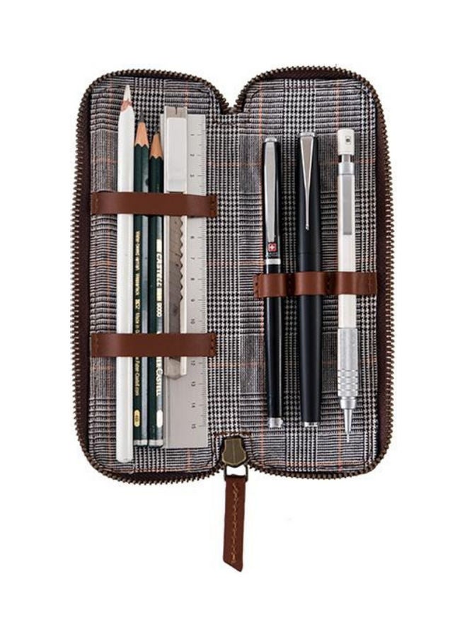 Stationary Zipper Pencil Case Beige - Image 3