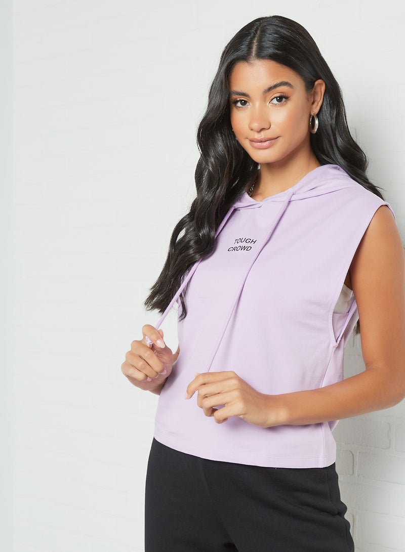 NOISY MAY - Basic Sleeveless Hoodie Orchid Bloom - Image 1