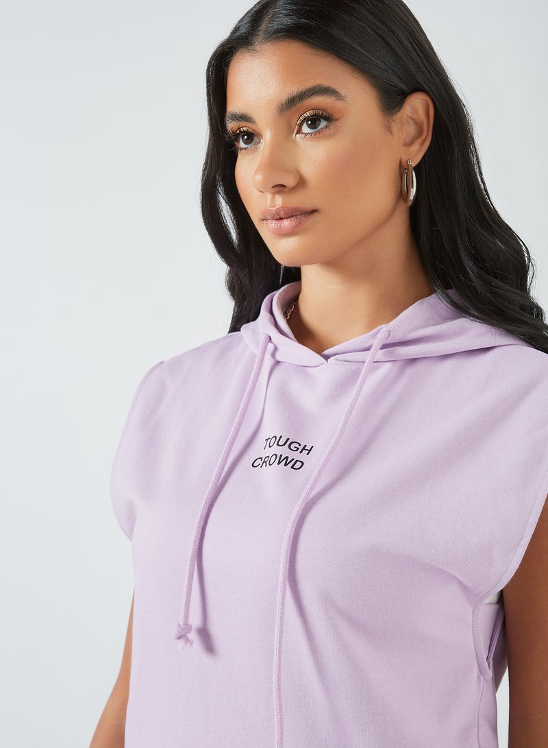 NOISY MAY - Basic Sleeveless Hoodie Orchid Bloom - Image 1