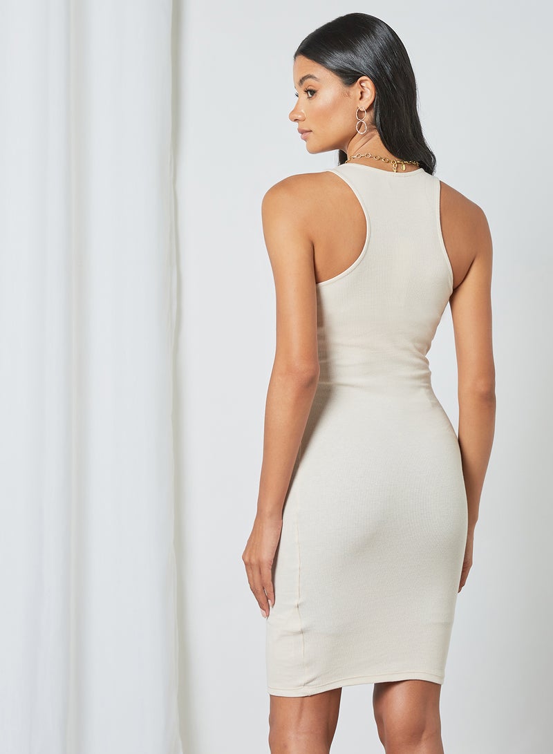 NOISY MAY - Ribbed Mini Dress Crystal Grey - Image 1