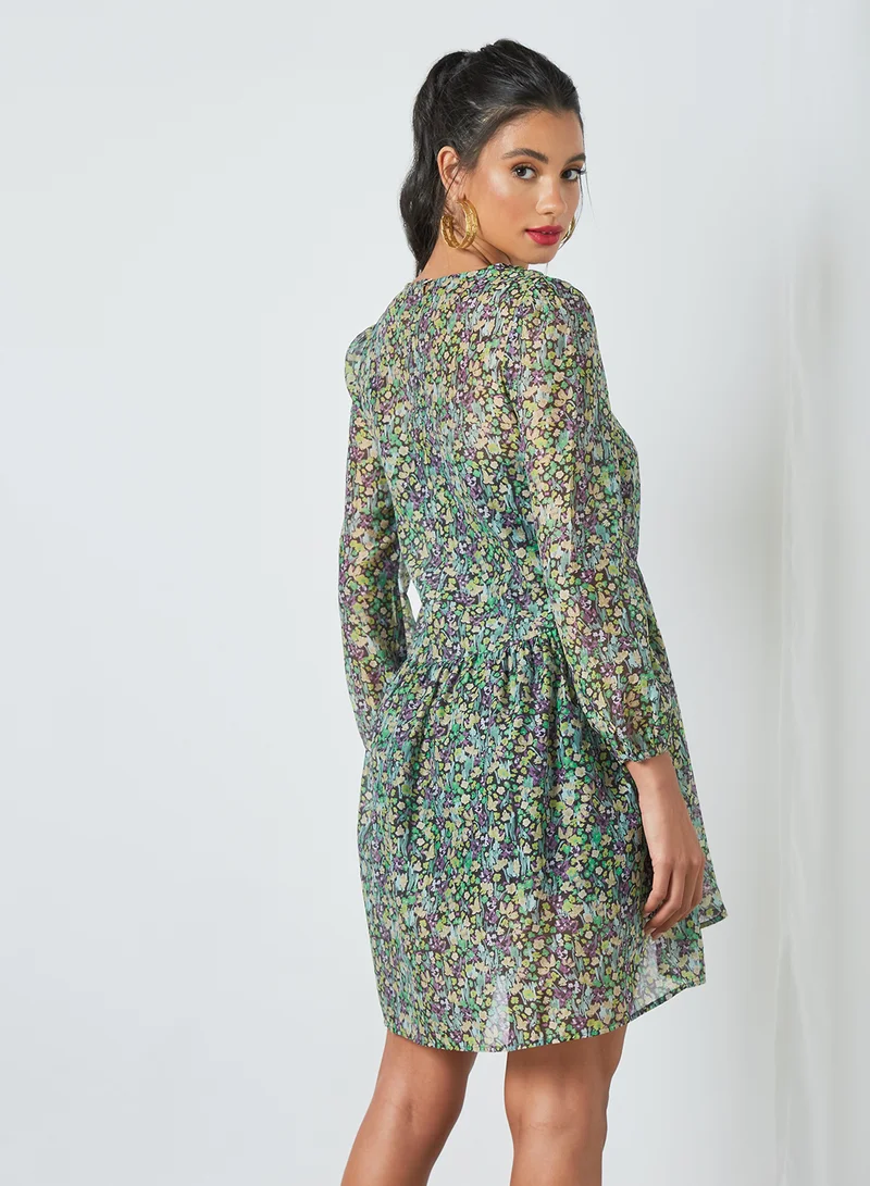 Pimkie Mini Floral Dress Green