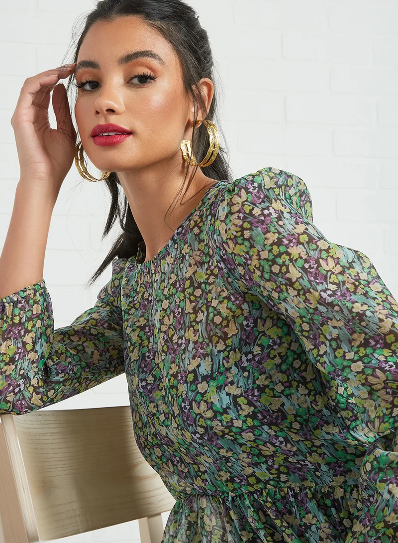 Pimkie Mini Floral Dress Green