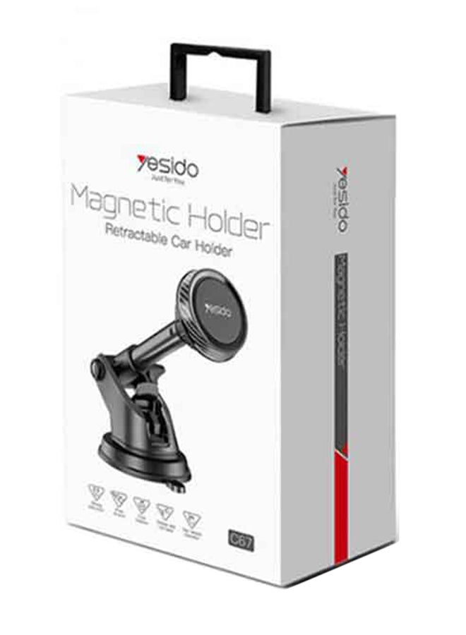 Yesido C67 Retractable Magnetic Phone Holder Black - Image 3