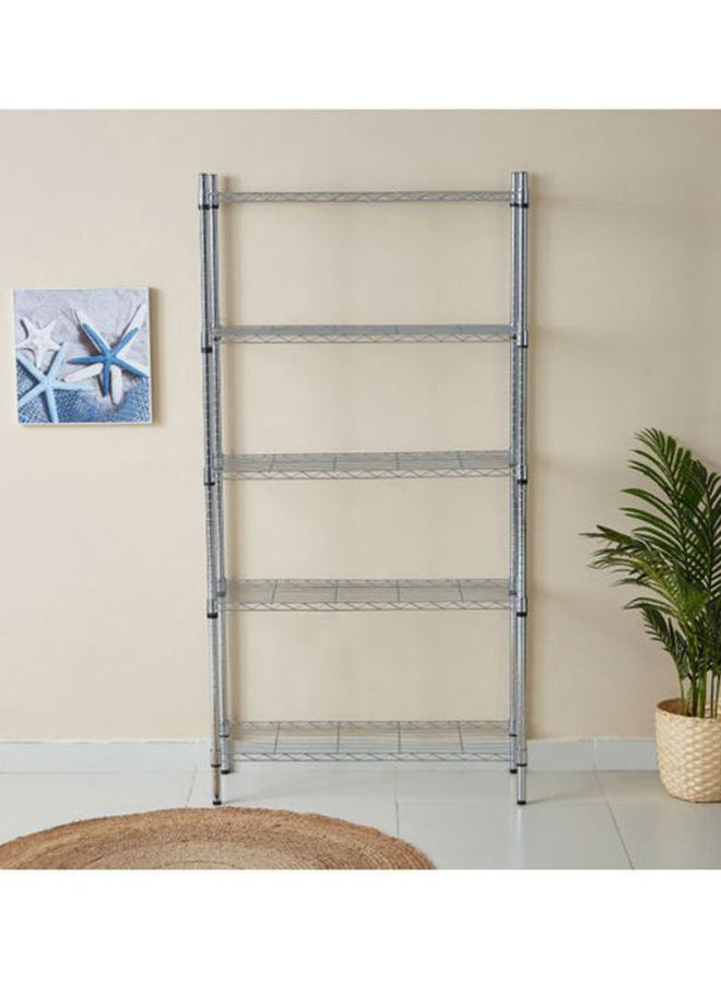 5-Tier Heavy Duty Wire Shelves Unit Silver 90x180x35cm - v1621521924/N46400495A_3