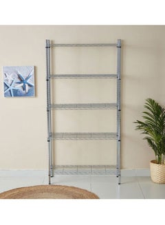 Home Box 5-Tier Heavy Duty Wire Shelves Unit Silver 90x180x35cm  - Image 3