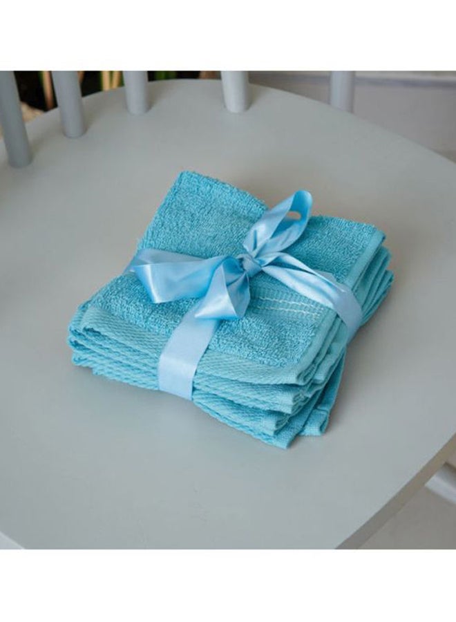 هوم بوكس طقم مناشف وجه 4 قطع من إسينشيال - 30x30 سم أزرق 30x30سم - Image 2