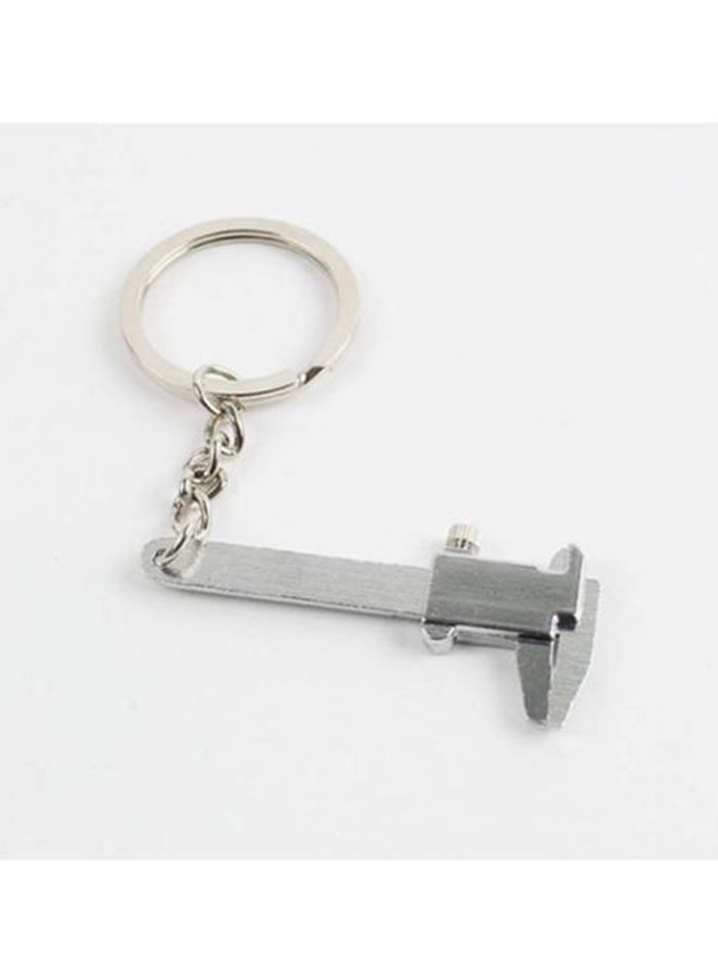 Sharpdo Mini Vernier Caliper Pendant Keyring Slider Slides Tool Key Chain Silver - Image 2