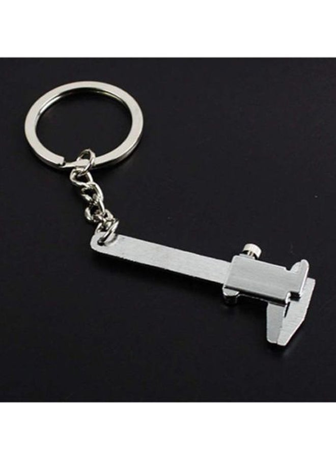Sharpdo Mini Vernier Caliper Pendant Keyring Slider Slides Tool Key Chain Silver - Image 3