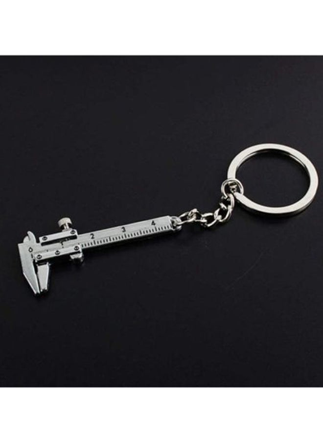 Sharpdo Mini Vernier Caliper Pendant Keyring Slider Slides Tool Key Chain Silver - Image 4