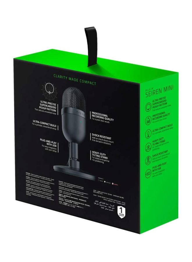 RAZER Razer Seiren Mini Ultra Compact Condenser Microphone - Ultra-Precise Supercardioid Pickup Pattern, Professional Recording Quality, Ultra-Compact Build, Shock Resistant, Black  - Image 5