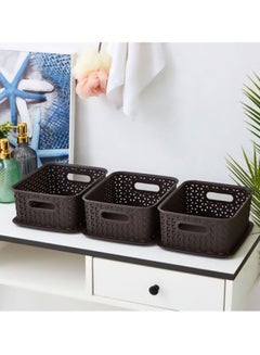 Home Box 6-Piece Storage Basket With Lid Brown 25x20x10cm  - Image 2