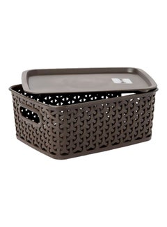 Home Box 6-Piece Storage Basket With Lid Brown 25x20x10cm  - Image 4