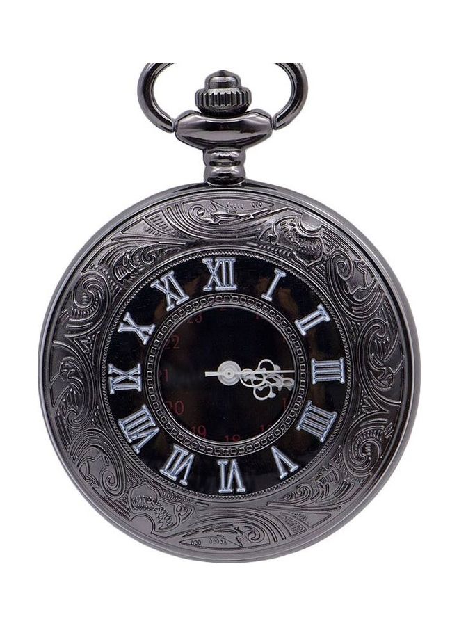 Roman Number Engraved Quartz Pocket Watch