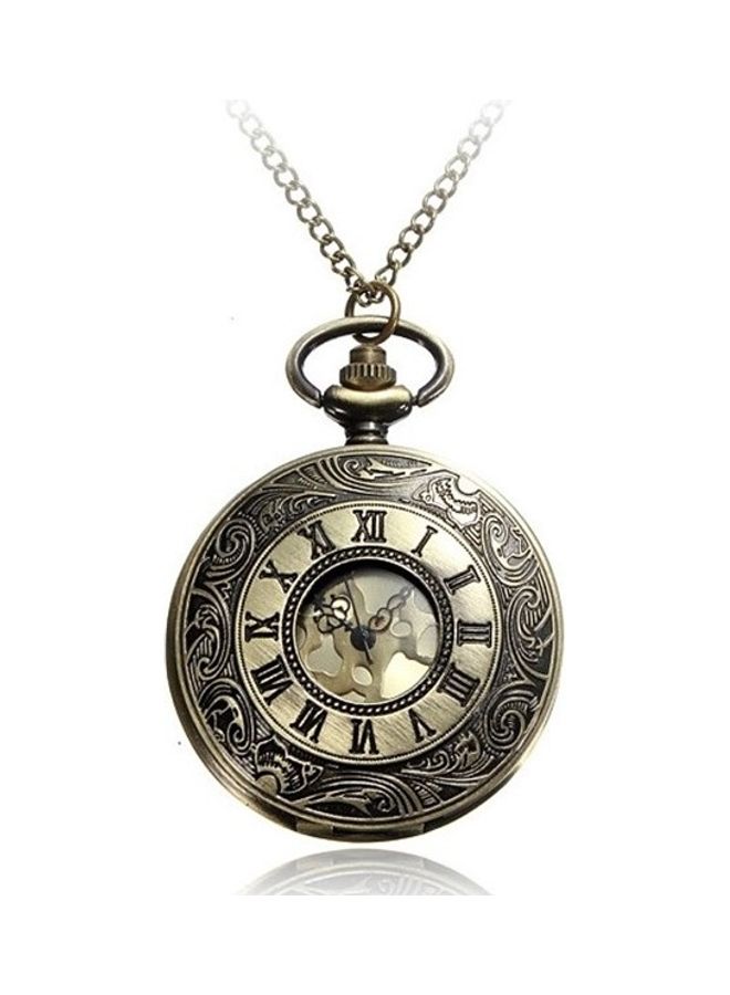 YASH - Roman Number Engraved Quartz Pocket Watch - Image 1