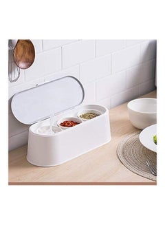 Condiment Pots Spice Jars Seasoning Box Set white