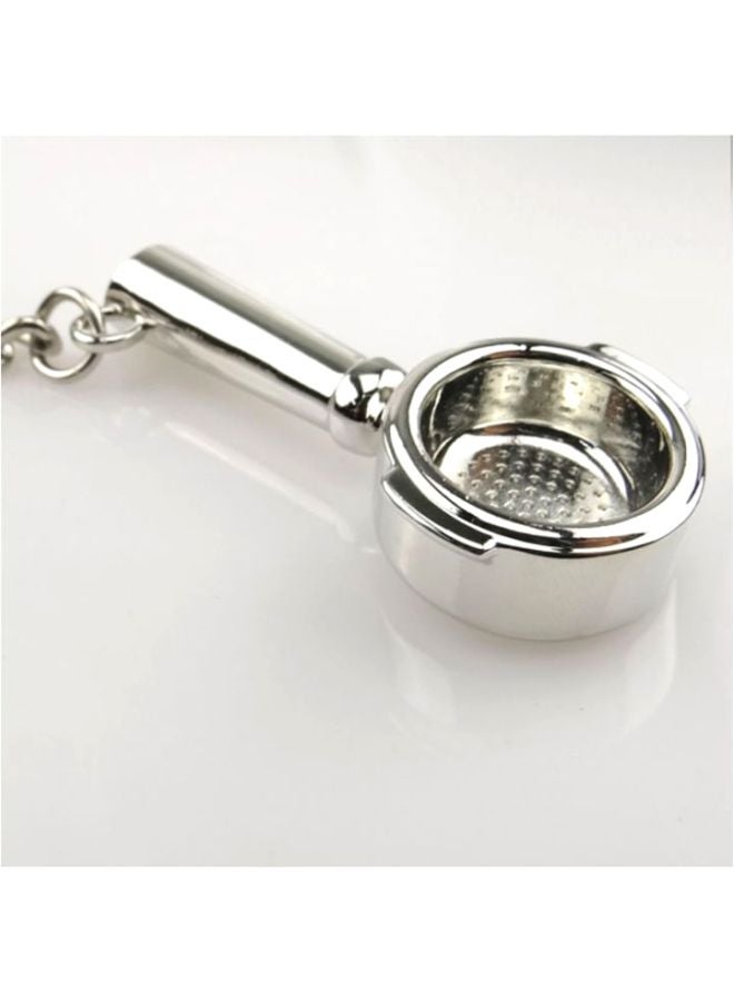 Sharpdo - Zinc Alloy Coffee  Keychain Keyring Metal Key Rings Decoration Silver - Image 1