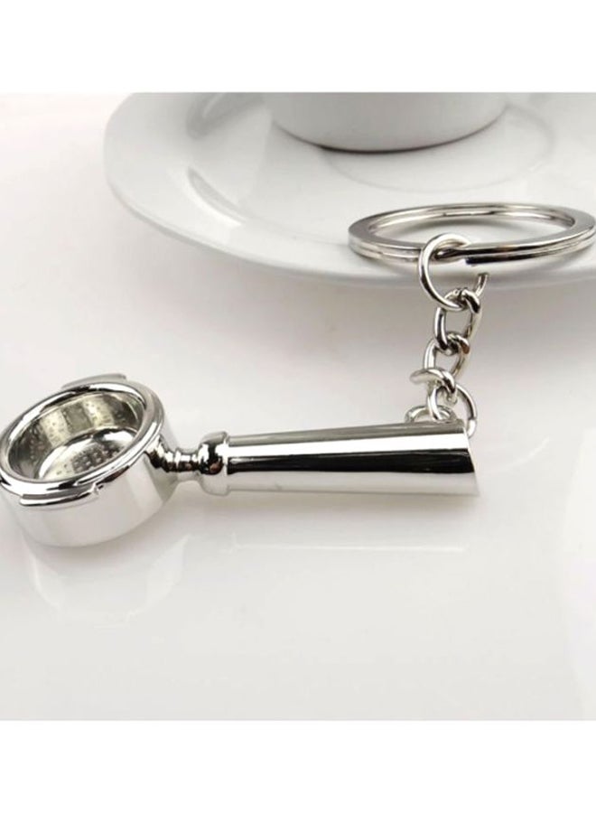 Sharpdo - Zinc Alloy Coffee  Keychain Keyring Metal Key Rings Decoration Silver - Image 1