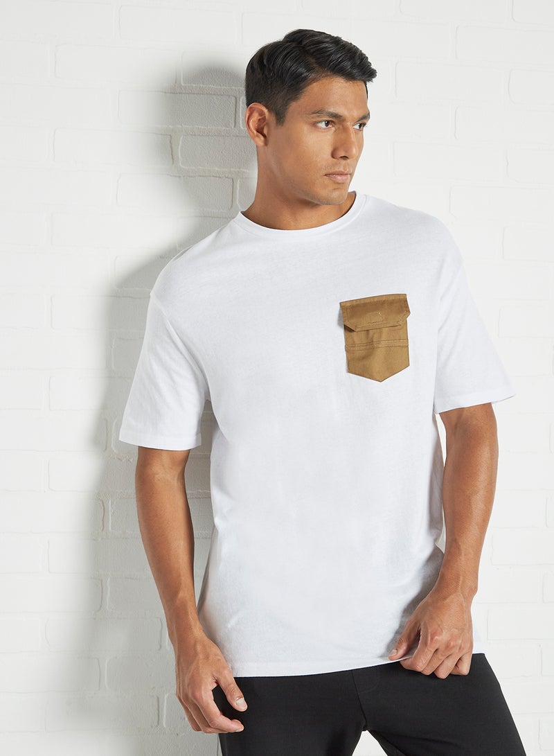Piazza Italia - Flap Pocket T-Shirt White - Image 1