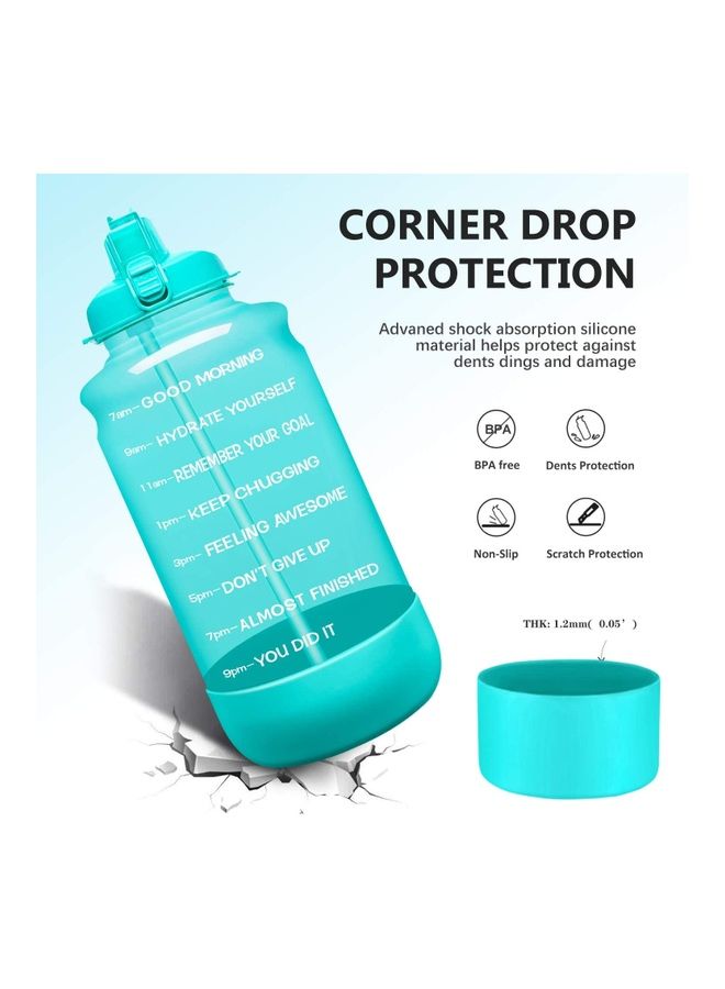 XiuWoo Motivational Quote Water Bottle With Time Marker And Straw  - Image 1