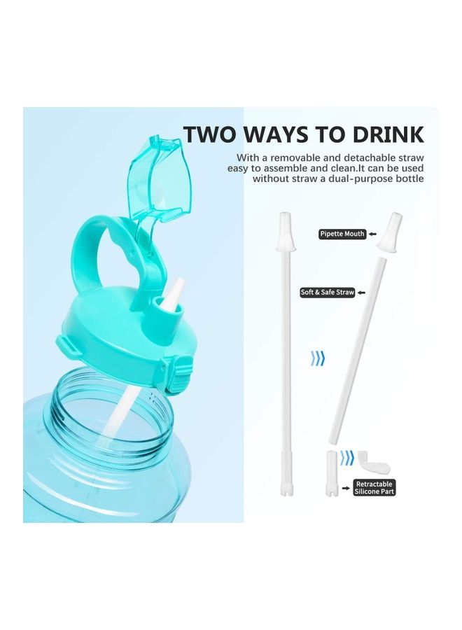 XiuWoo Motivational Quote Water Bottle With Time Marker And Straw  - Image 3