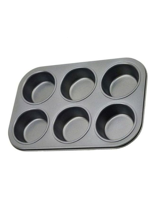 شاربدو قالب تحضير الكعك مانع للالتصاق مكون من 6 فتحات أسود - Image 3